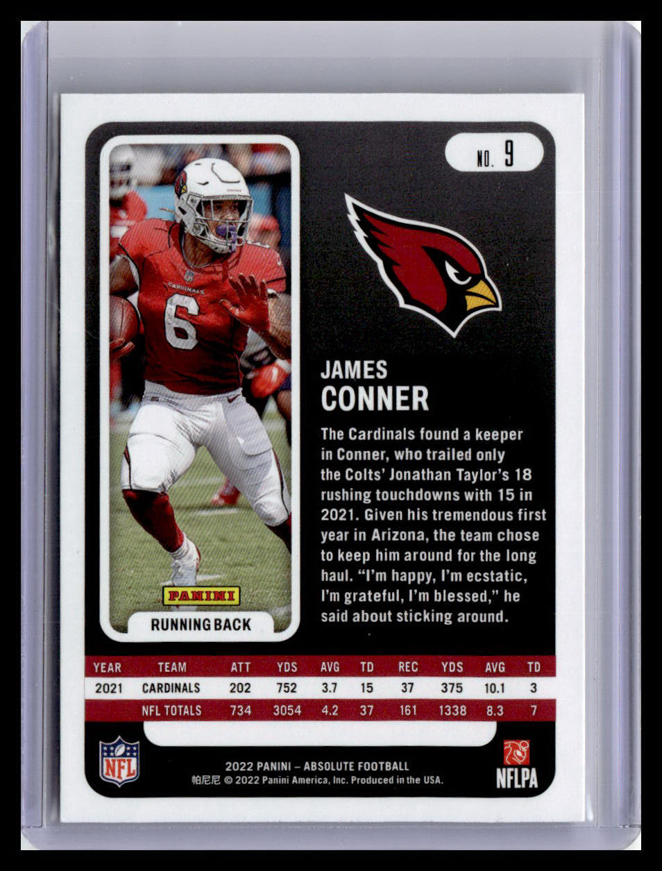 2022 Panini Absolute #9 James Conner
