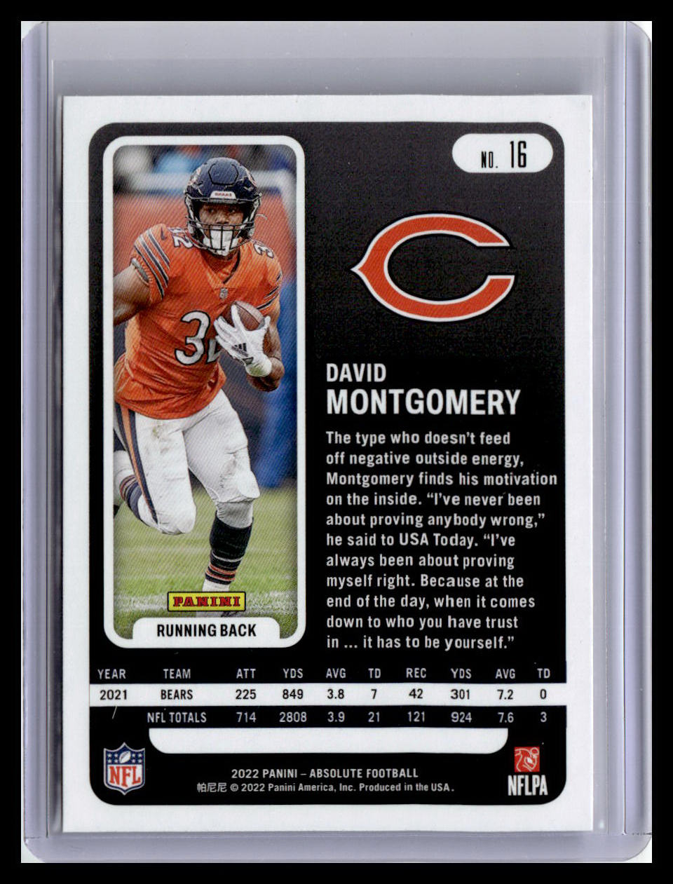 2022 Panini Absolute #16 David Montgomery
