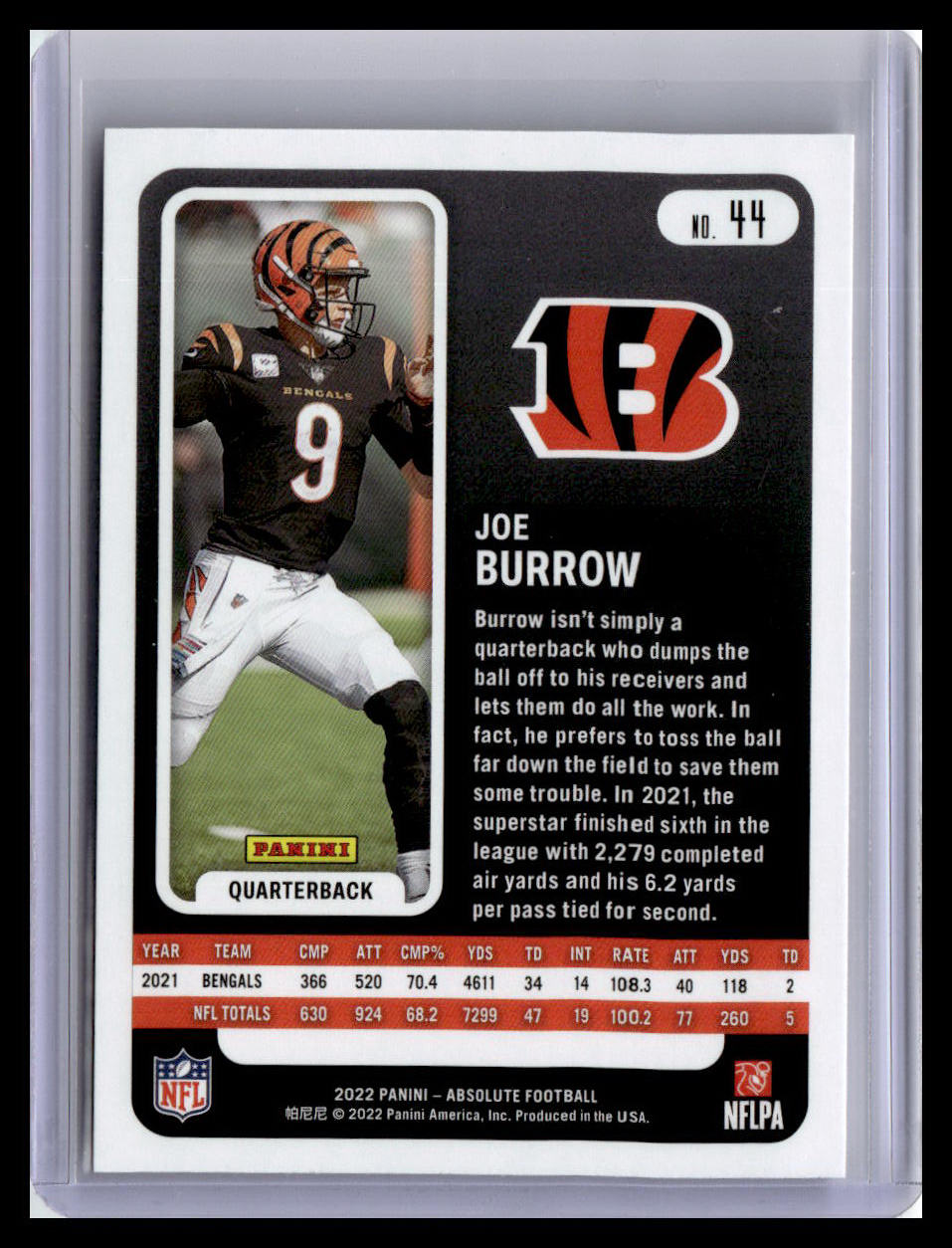 2022 Panini Absolute #44 Joe Burrow