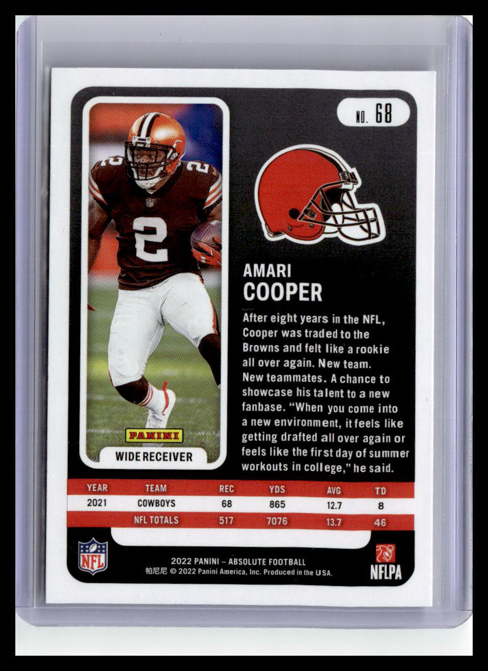 2022 Panini Absolute #68 Amari Cooper