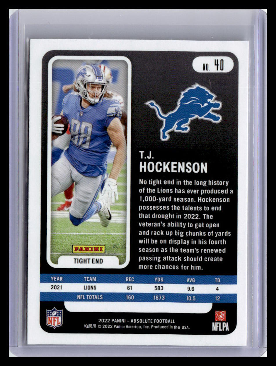 2022 Panini Absolute #40 T.J. Hockenson