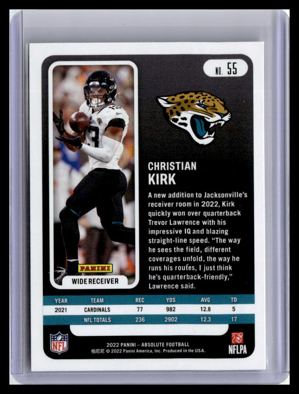 2022 Panini Absolute #55 Christian Kirk