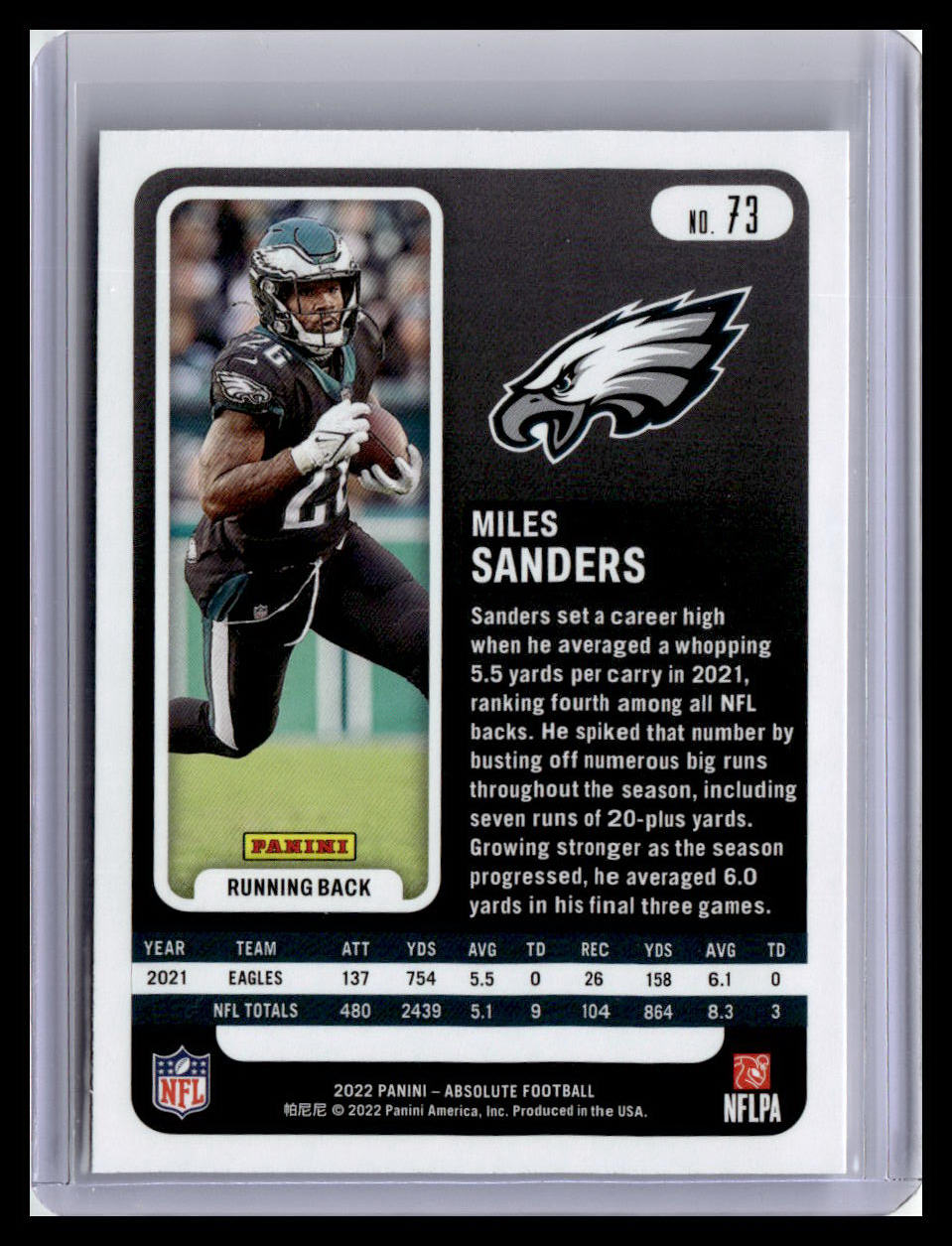 2022 Panini Absolute #73 Miles Sanders