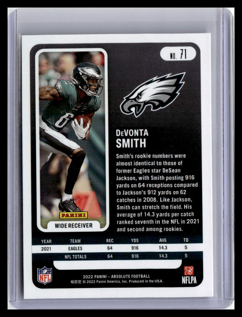 2022 Panini Absolute #71 DeVonta Smith