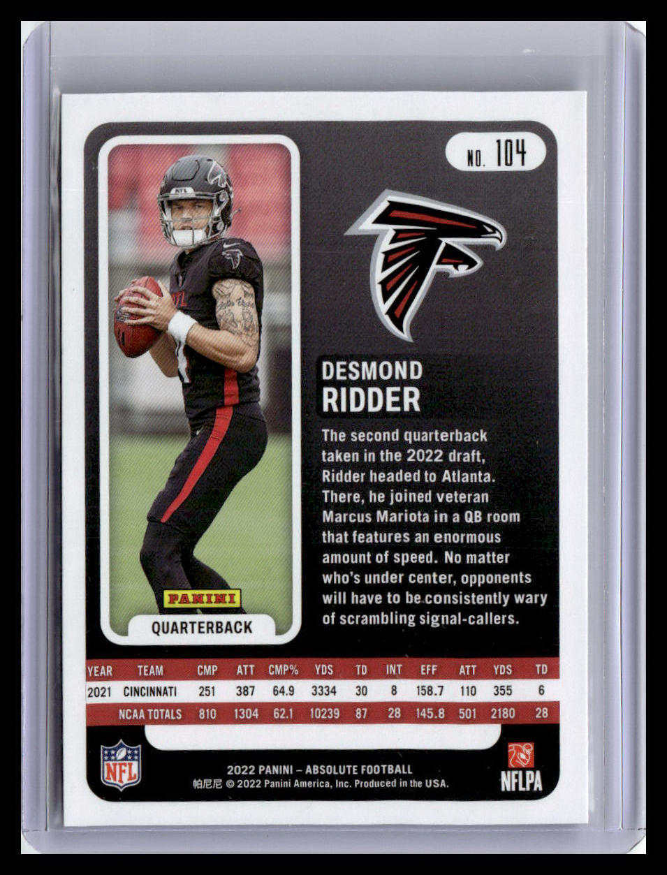 2022 Panini Absolute #104 Desmond Ridder
