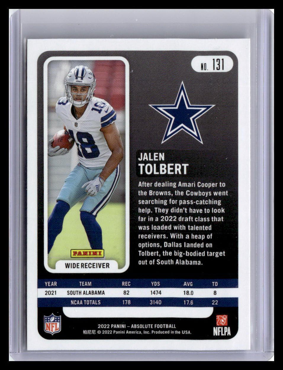 2022 Panini Absolute #131 Jalen Tolbert
