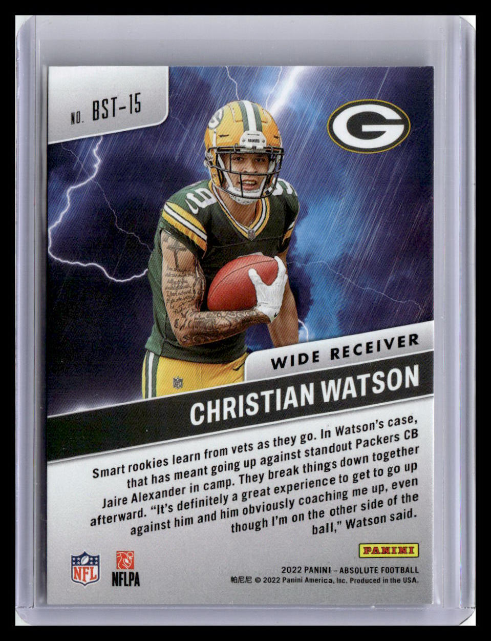 2022 Panini Absolute #BST-15 Christian Watson By Storm