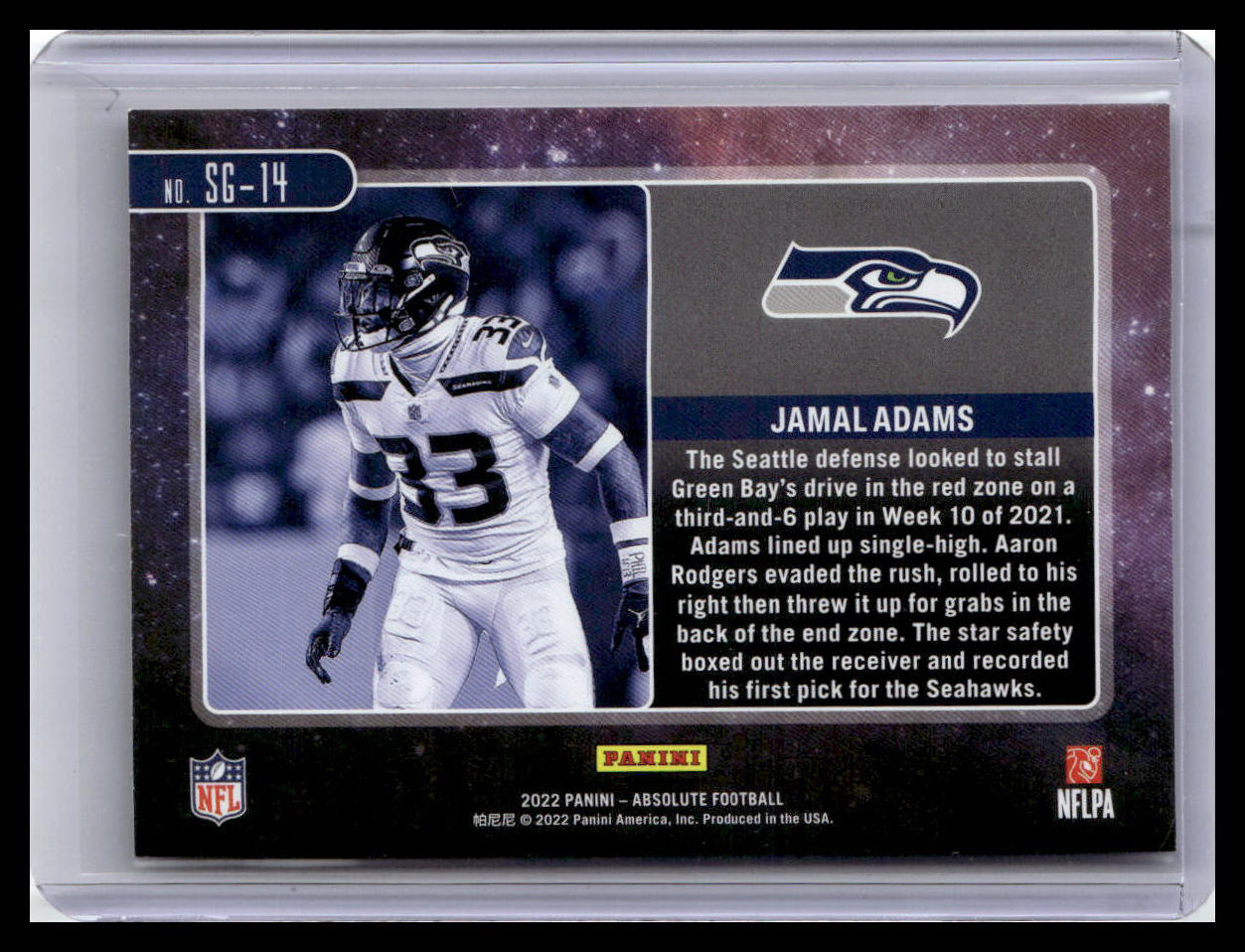 2022 Panini Absolute #SG-14 Jamal Adams Star Gazing