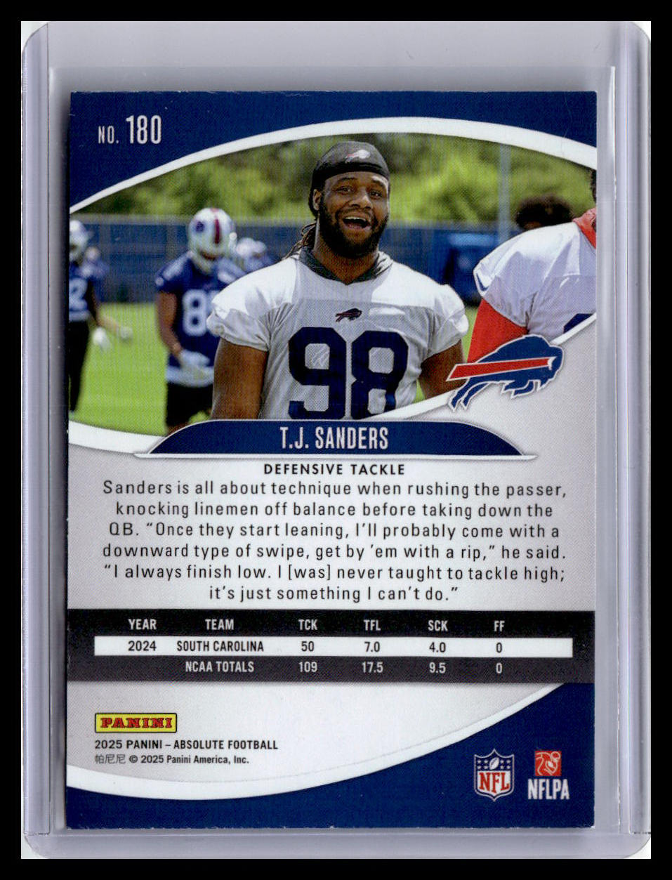 2025 Panini Absolute Countdown Calendar #180 T.J. Sanders