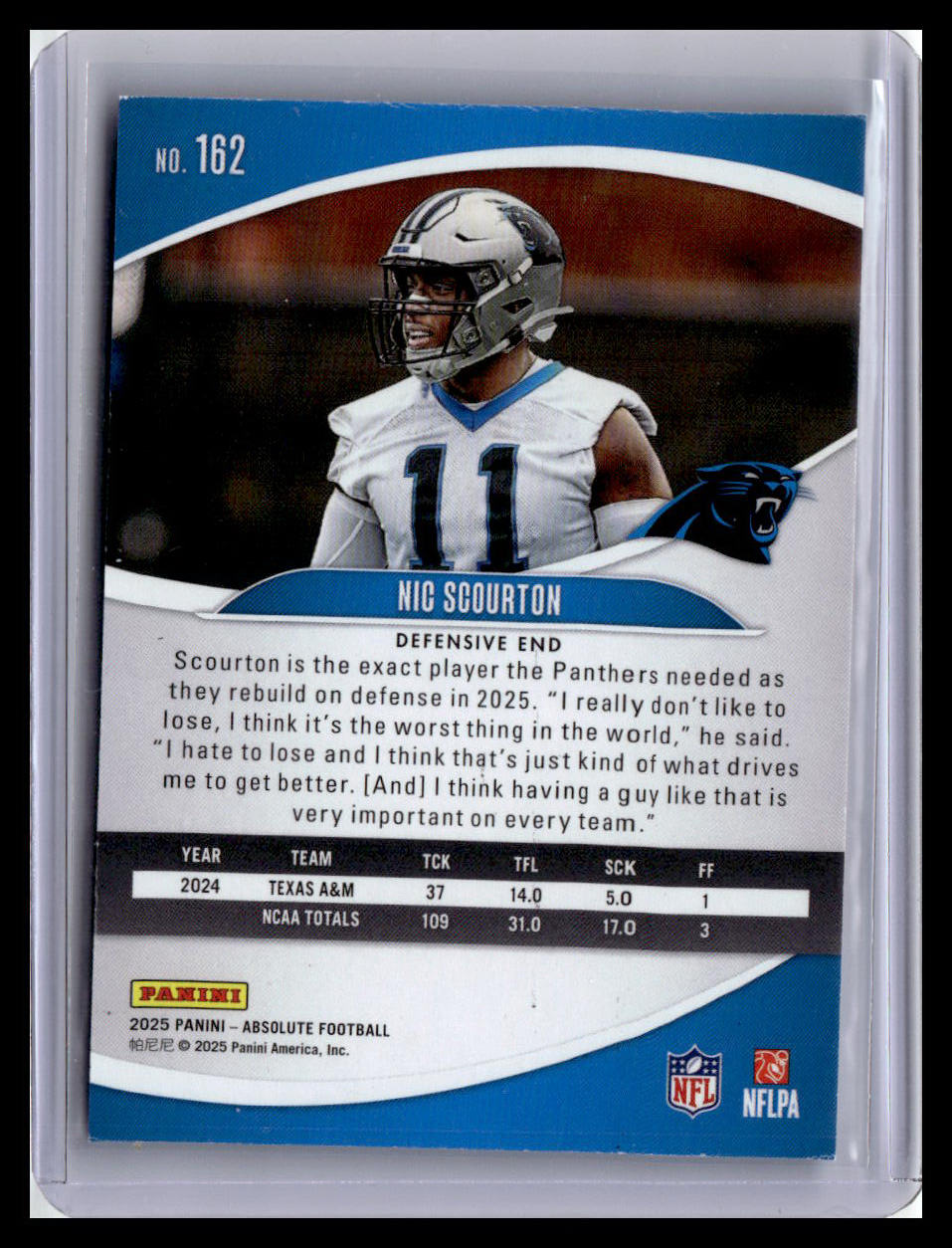 2025 Panini Absolute Countdown Calendar #162 Nic Scourton