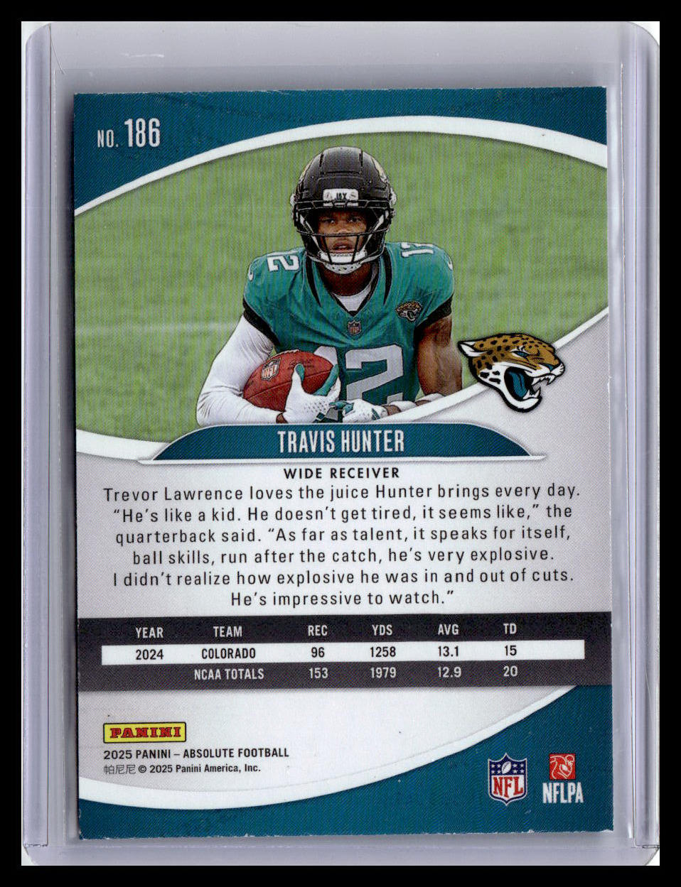 2025 Panini Absolute Countdown Calendar #186 Travis Hunter