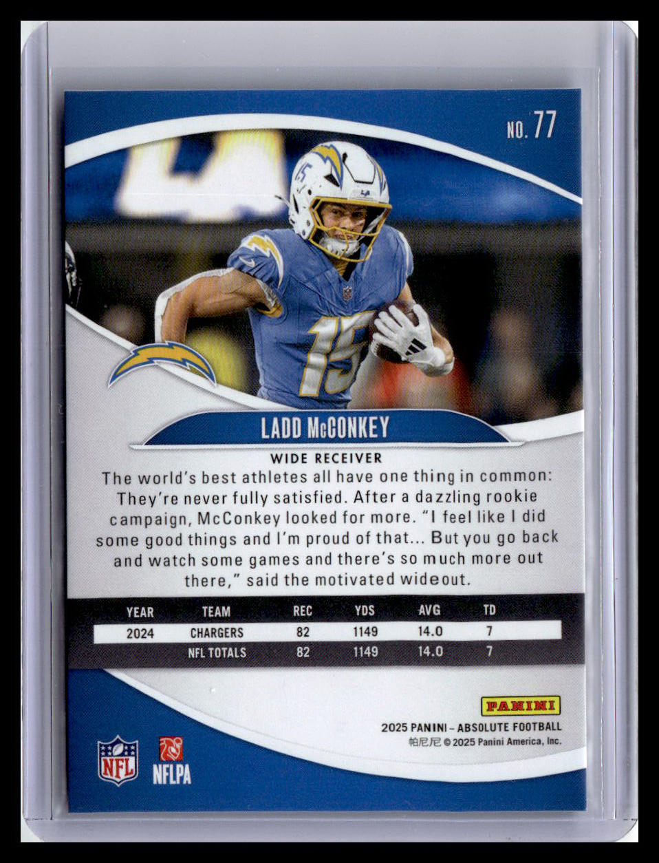2025 Panini Absolute Countdown Calendar #77 Ladd McConkey