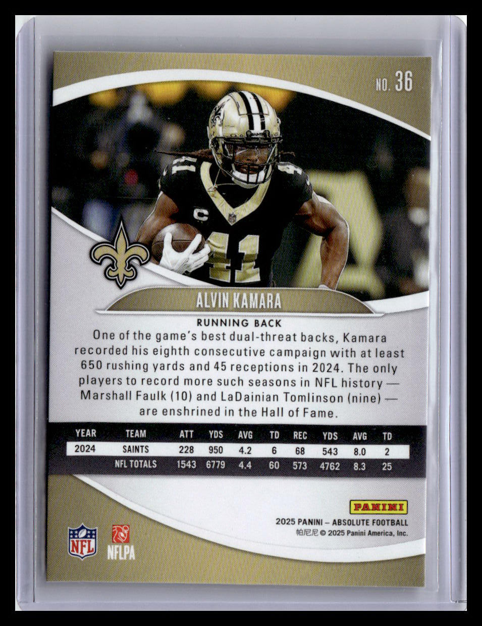 2025 Panini Absolute Countdown Calendar #36 Alvin Kamara