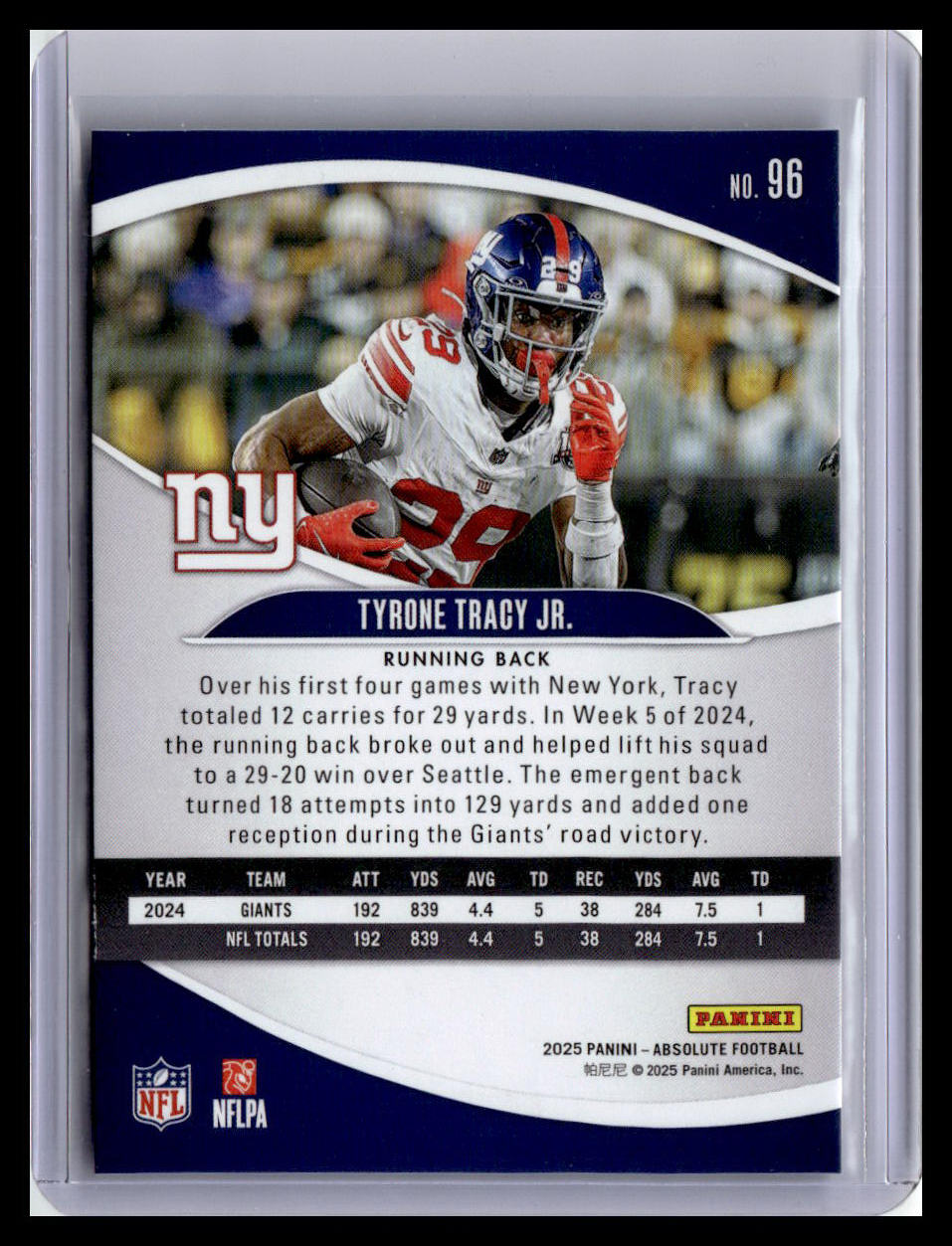 2025 Panini Absolute Countdown Calendar #96 Tyrone Tracy Jr.