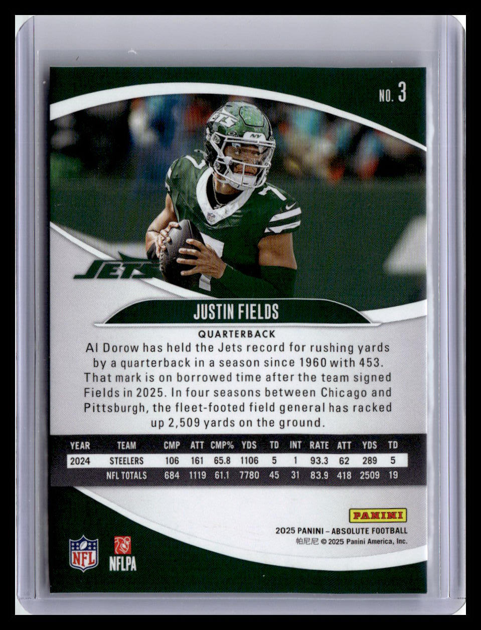 2025 Panini Absolute Countdown Calendar #3 Justin Fields