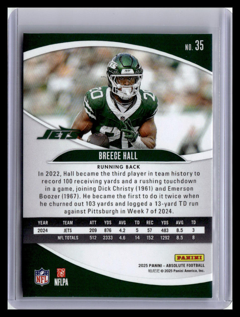 2025 Panini Absolute Countdown Calendar #35 Breece Hall