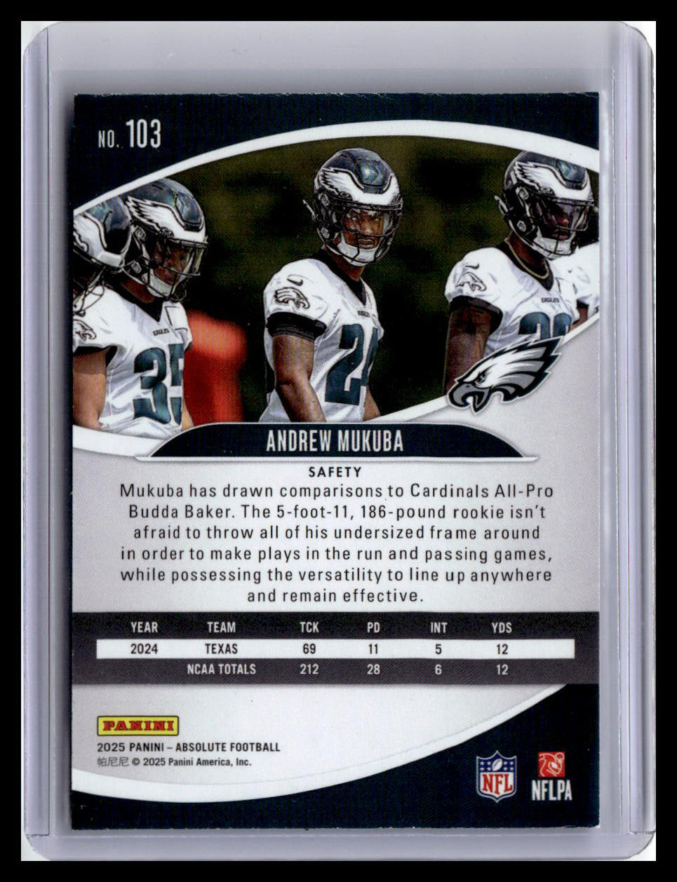 2025 Panini Absolute Countdown Calendar #103 Andrew Mukuba