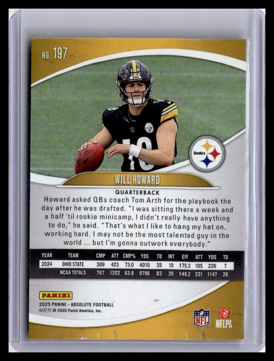 2025 Panini Absolute Countdown Calendar #197 Will Howard