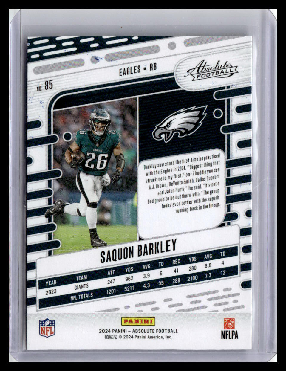 2024 Panini Absolute #85 Saquon Barkley Red and Blue