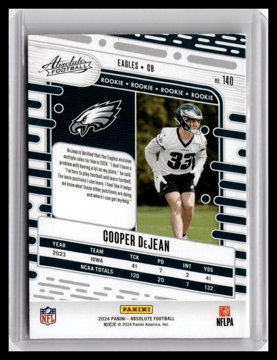 2024 Panini Absolute #140 Cooper DeJean