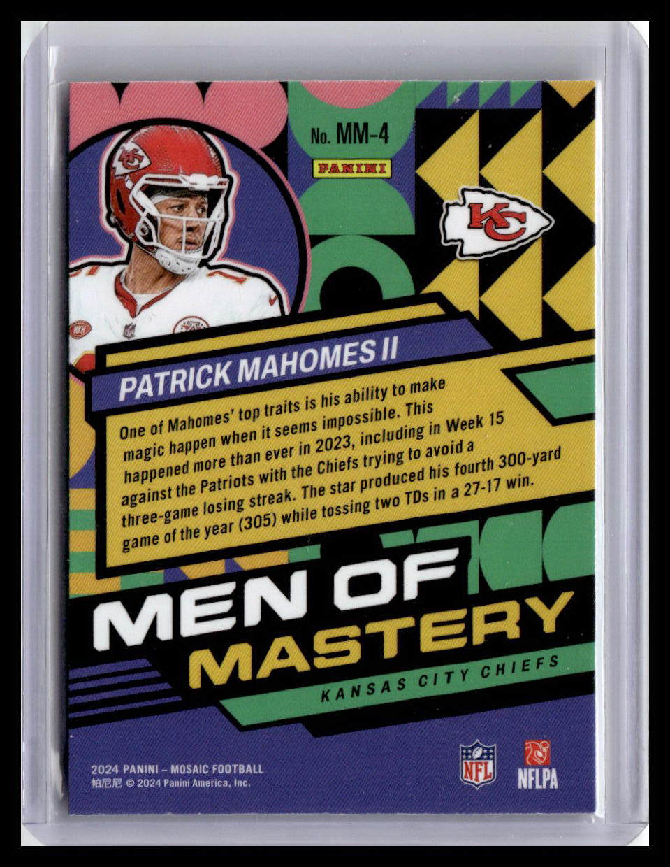 2022 Panini Mosaic #MM-4 Patrick Mahomes II Men of Mastery