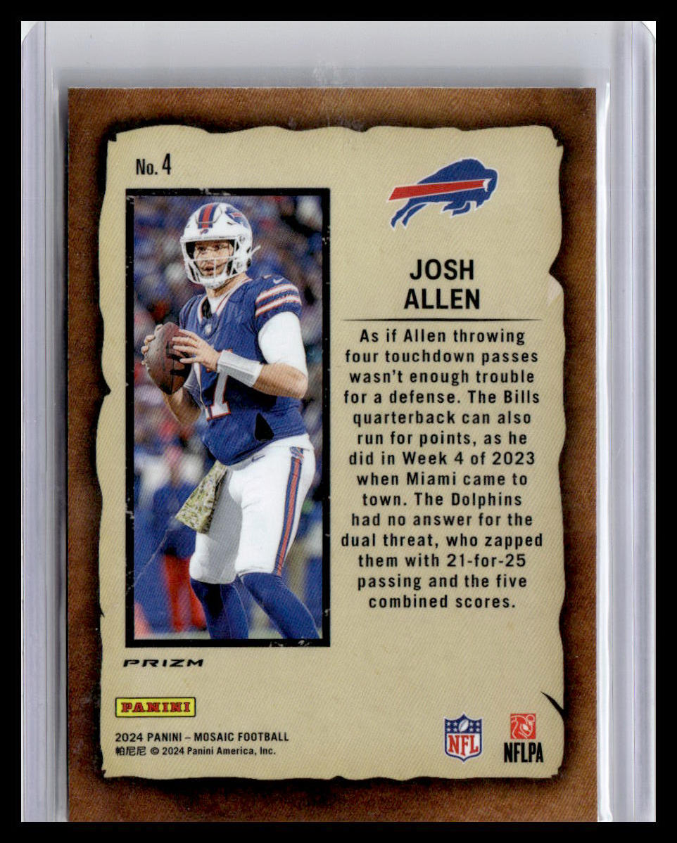 2024 Panini Mosaic #4 Josh Allen Notoriety Mosaic