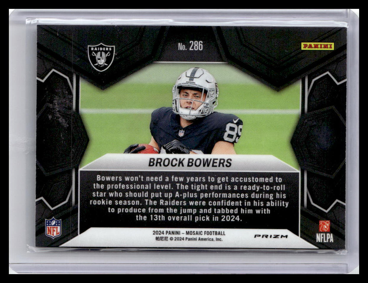 2024 Panini Mosaic #286 Brock Bowers Mosaic Reactive Blue