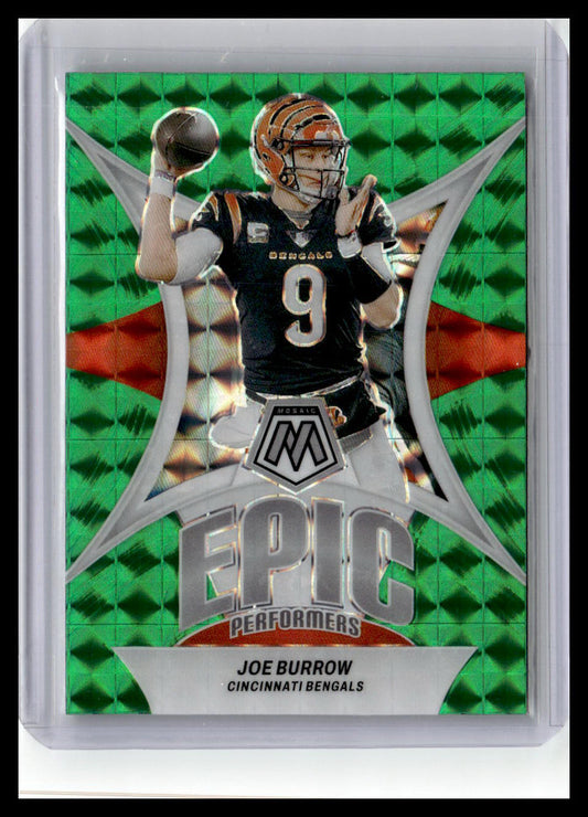 2024 Panini Mosaic #EP-JB Joe Burrow Epic Performers Mosaic Green