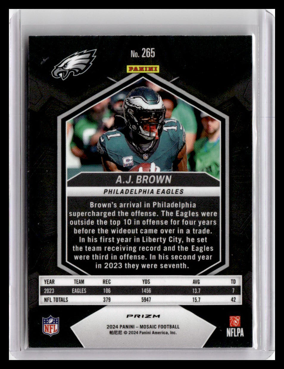 2024 Panini Mosaic #265 A.J. Brown Mosaic National Pride