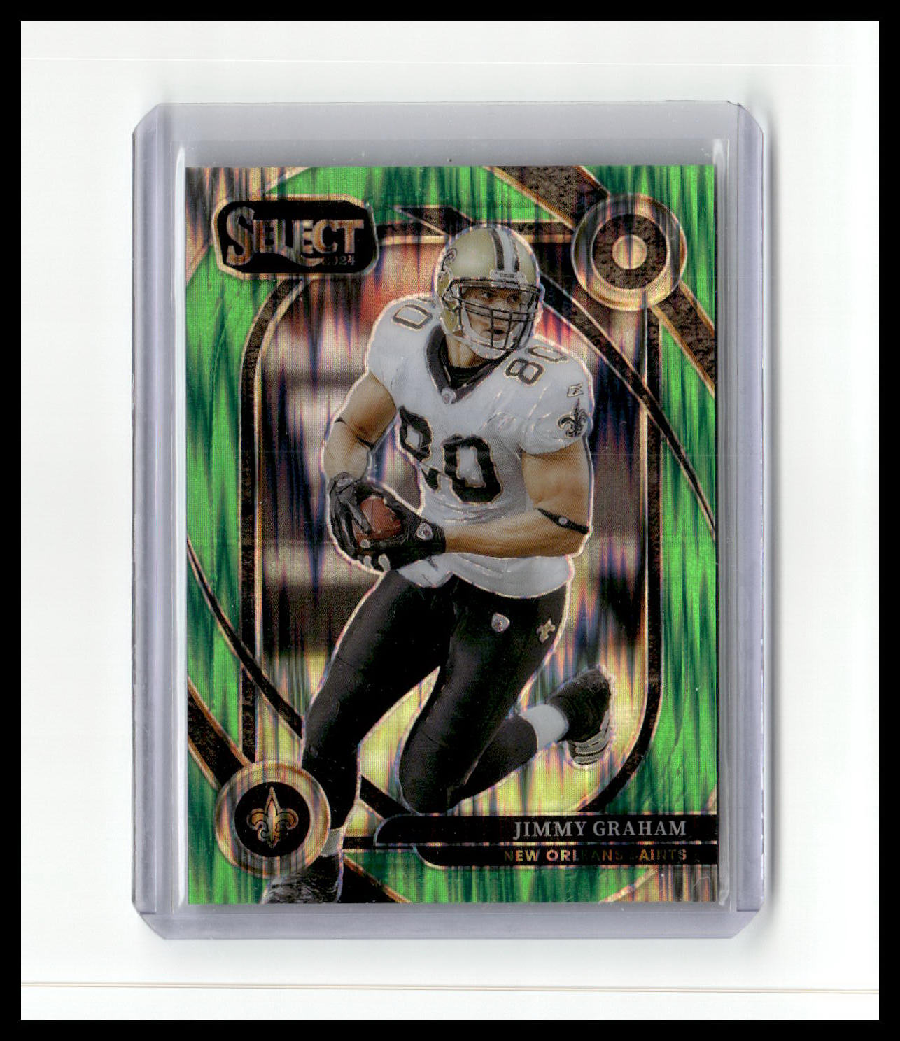 2024 Panini Select #269 Jimmy Graham Neon Green Prizm Shock #/499