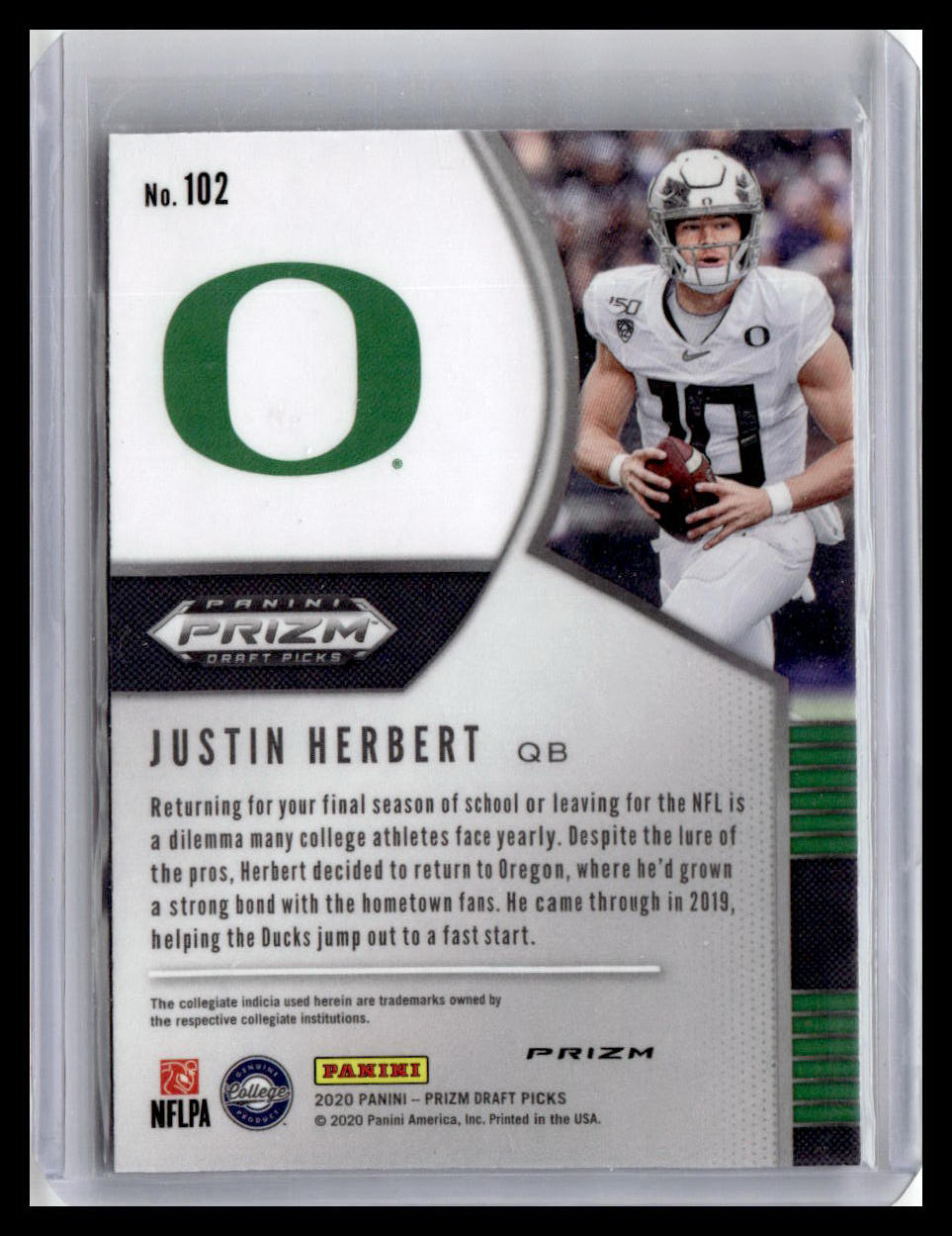 2020 Panini Prizm Draft Picks #102 Justin Herbert