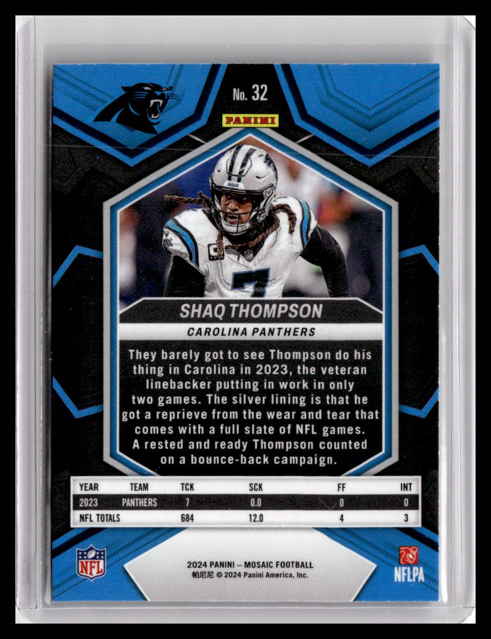 2024 Panini Mosaic #32 Shaq Thompson
