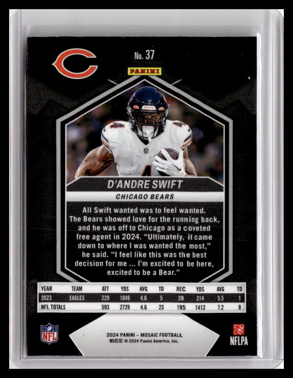 2024 Panini Mosaic #37 D'Andre Swift