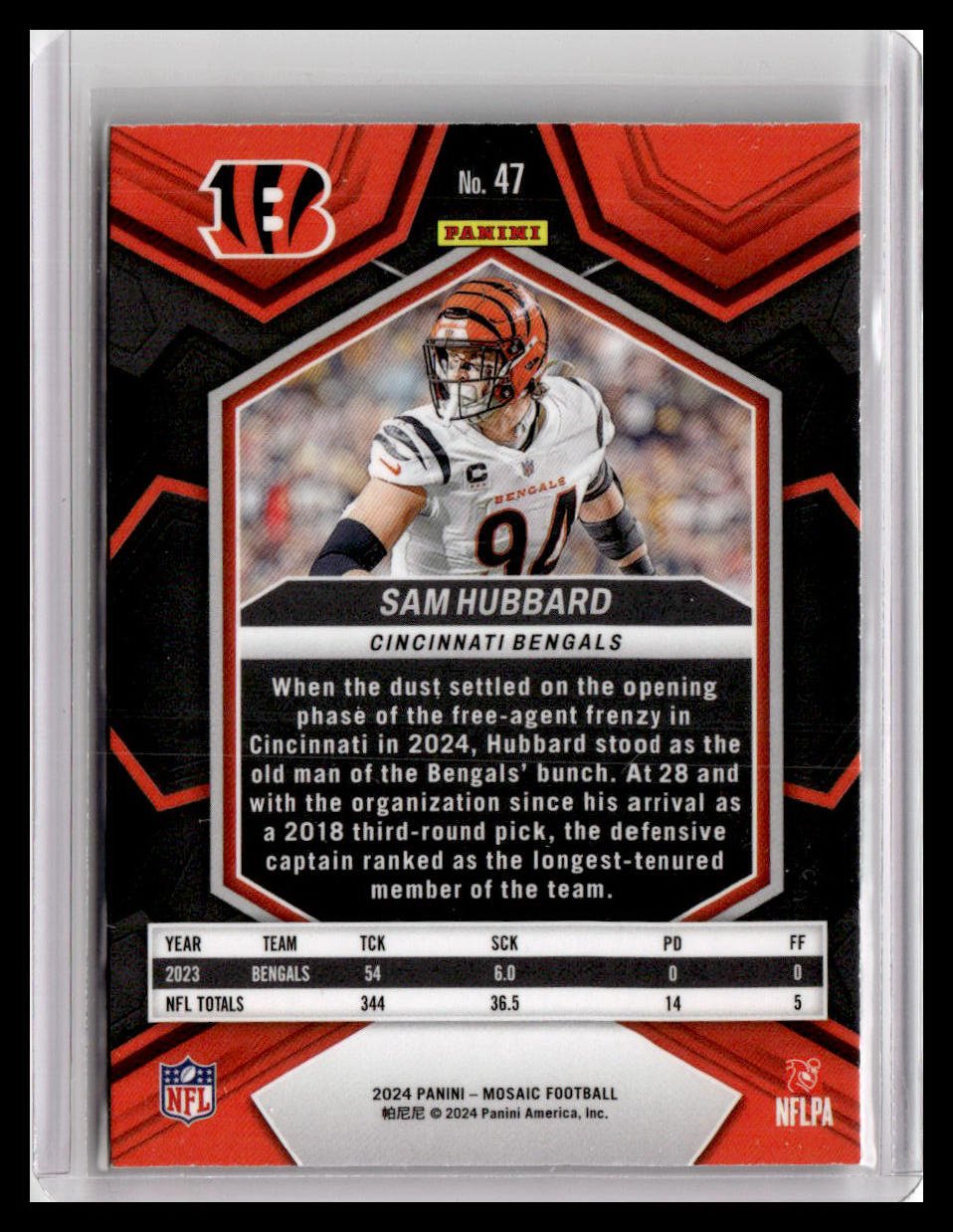 2024 Panini Mosaic #47 Sam Hubbard