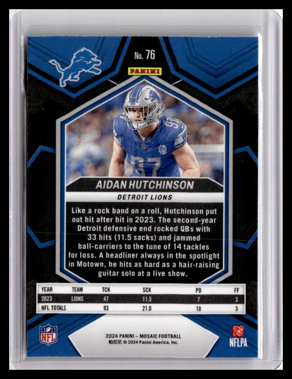 2024 Panini Mosaic #76 Aidan Hutchinson