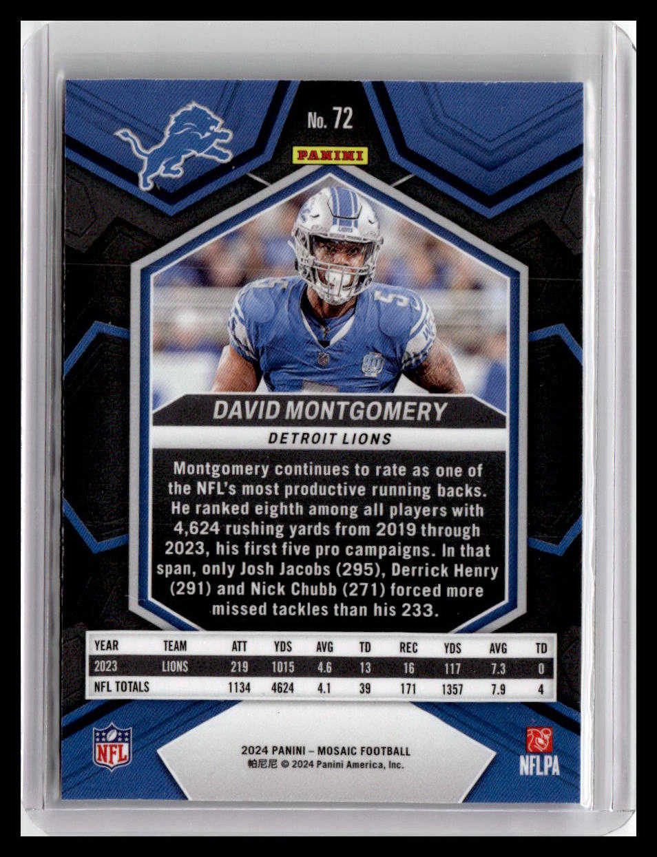2024 Panini Mosaic #72 David Montgomery