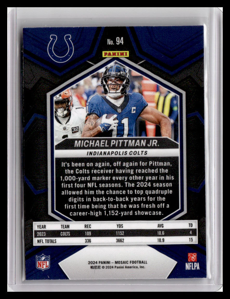 2024 Panini Mosaic #94 Michael Pittman Jr.