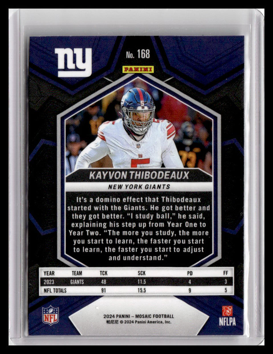 2024 Panini Mosaic #168 Kayvon Thibodeaux