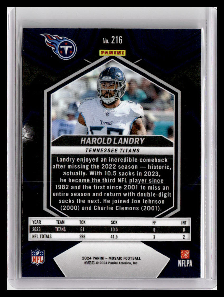 2024 Panini Mosaic #216 Harold Landry