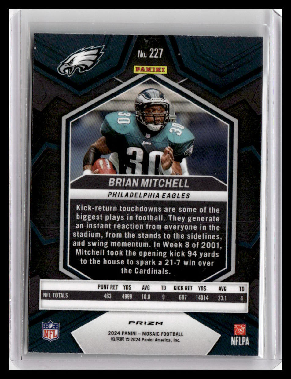 2024 Panini Mosaic #227 Brian Mitchell Mosaic Green