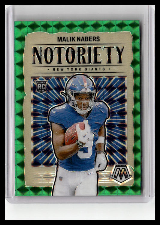 2024 Panini Mosaic #23 Malik Nabers Notoriety Mosaic Green