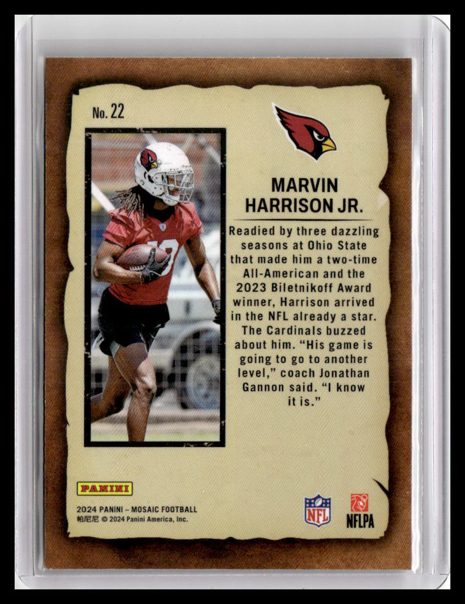 2024 Panini Mosaic #22 Marvin Harrison Jr. Notoriety