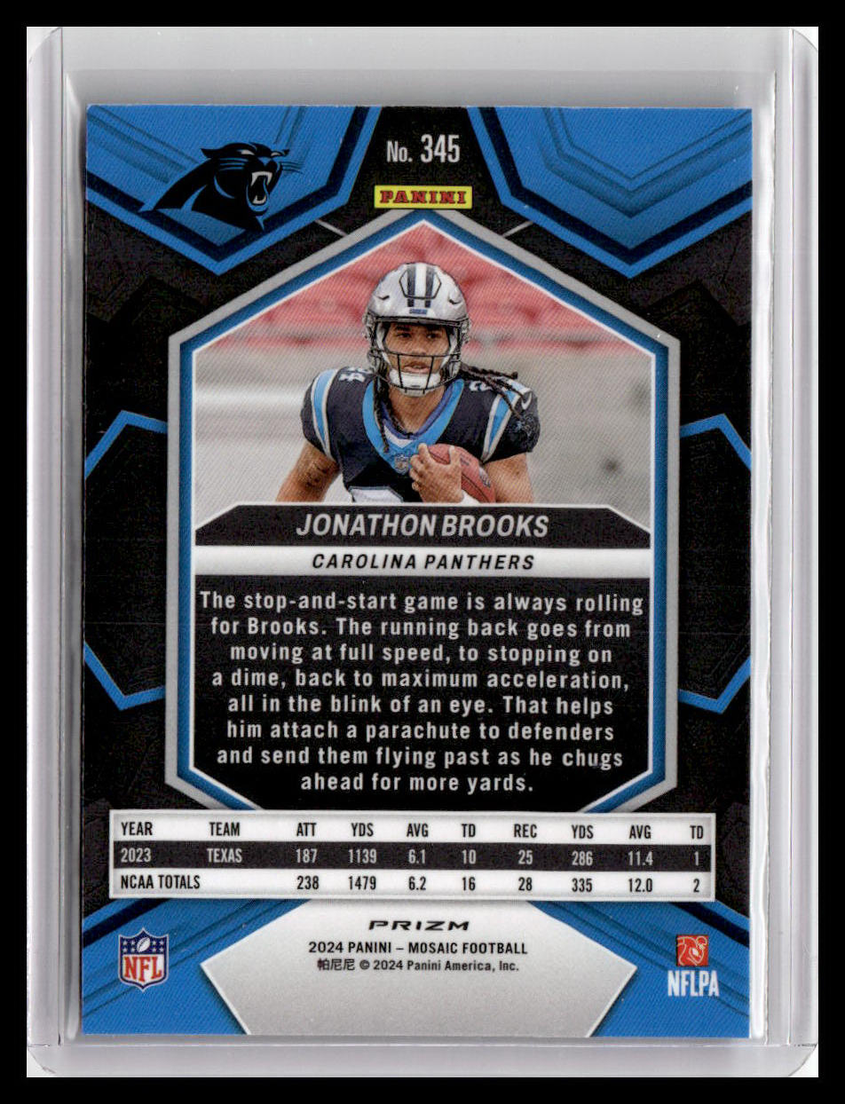 2024 Panini Mosaic #345 Jonathon Brooks Mosaic Reactive Blue