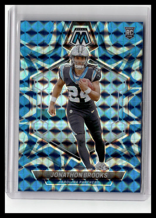 2024 Panini Mosaic #345 Jonathon Brooks Mosaic Reactive Blue