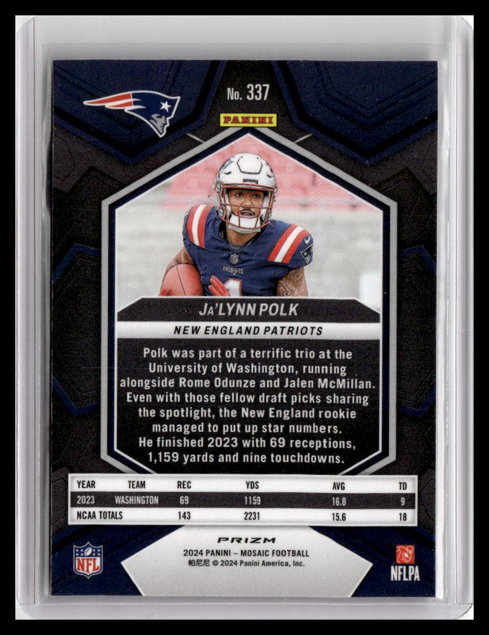 2024 Panini Mosaic #337 Ja'Lynn Polk Mosaic Red