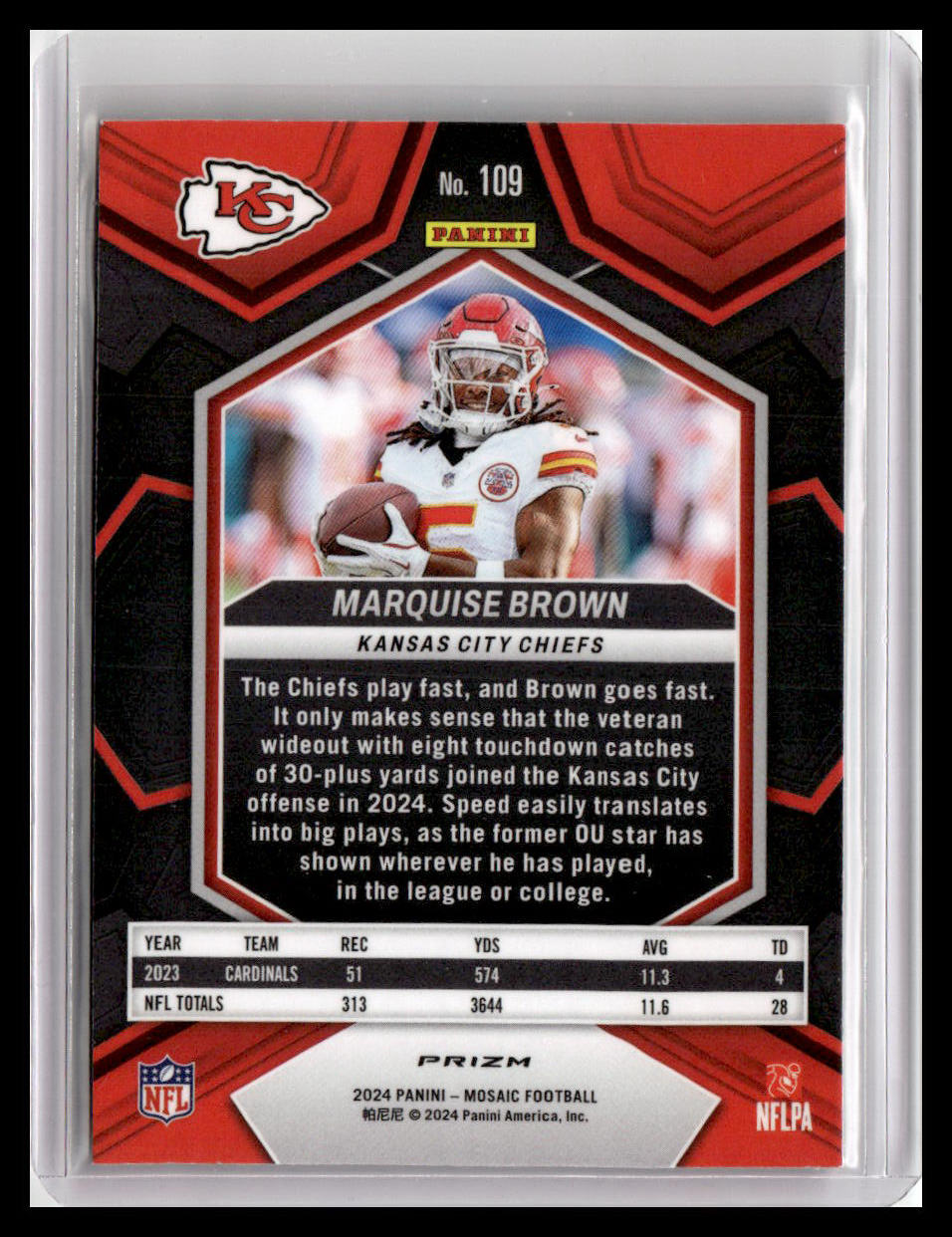 2024 Panini Mosaic #109 Marquise Brown Mosaic Red