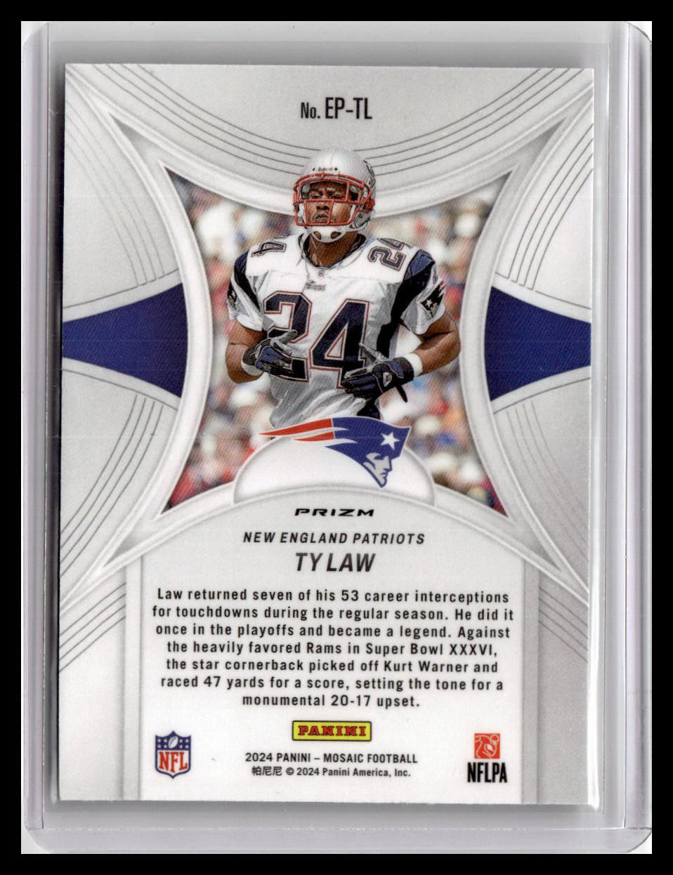 2024 Panini Mosaic #EP-TL Ty Law Epic Performers Mosaic