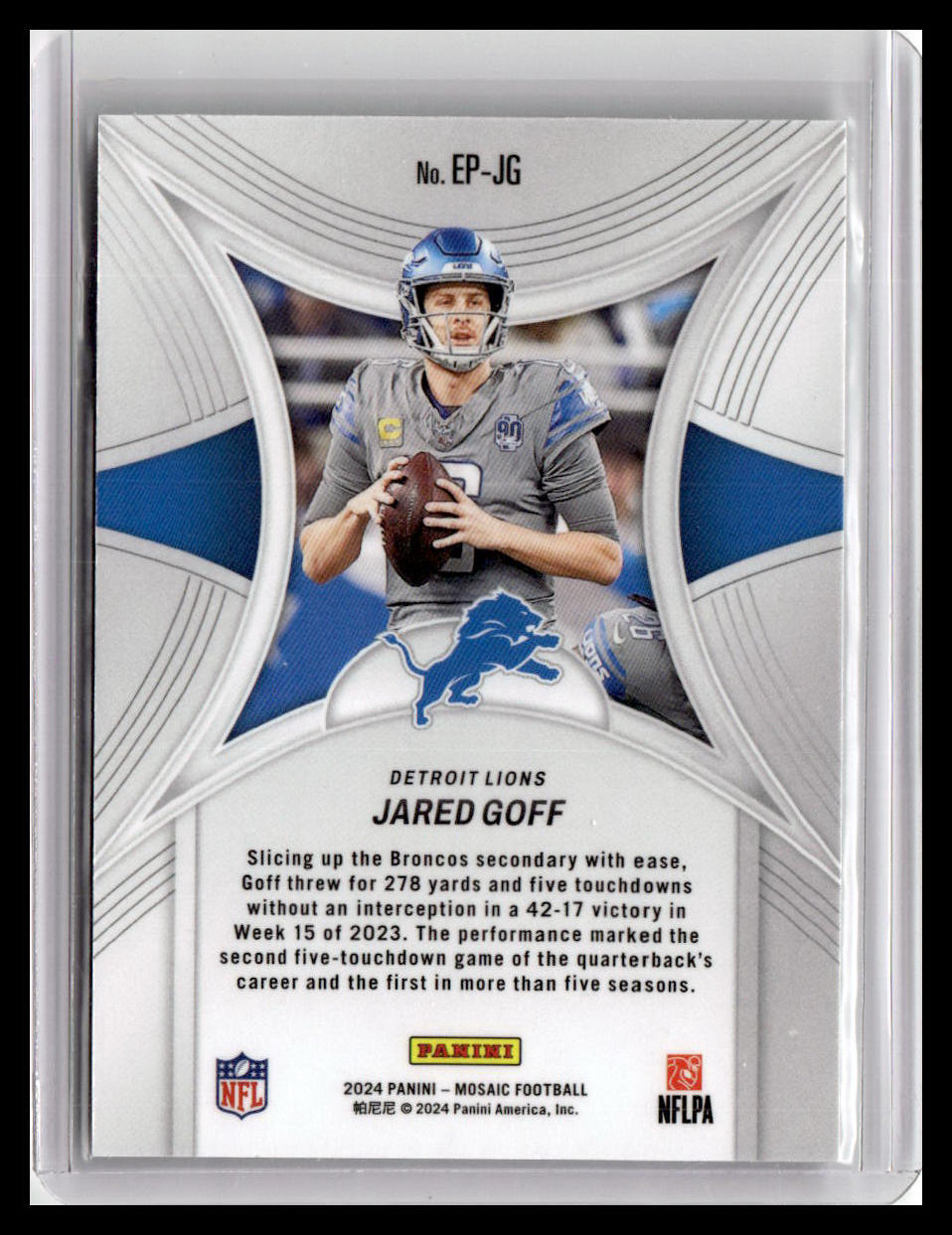 2024 Panini Mosaic #EP-JG Jared Goff Epic Performers