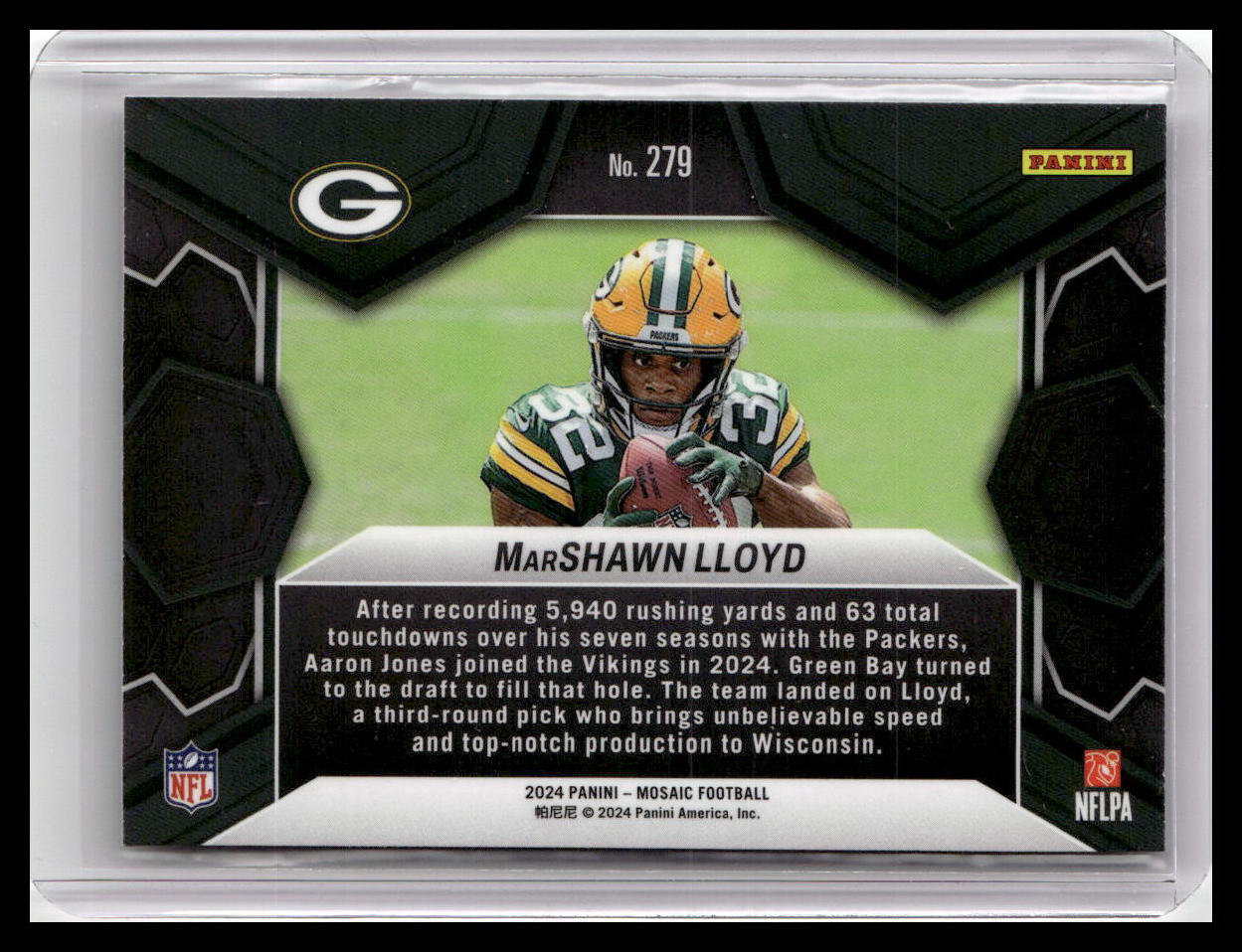 2024 Panini Mosaic #279 MarShawn Lloyd NFL Debut
