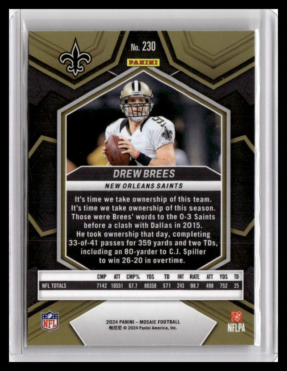 2024 Panini Mosaic #230 Drew Brees